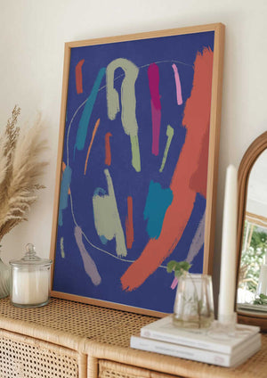 Tablou înramat „Bold Color Brushstrokes” de Little Dean