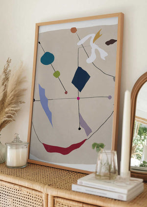 Tablou înramat „Minimalistic Lines and Colorful Shapes” de Little Dean
