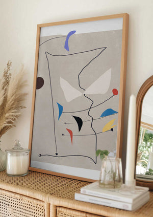 Tablou înramat „Minimalistic Lines and Colorful Shapes” de Little Dean