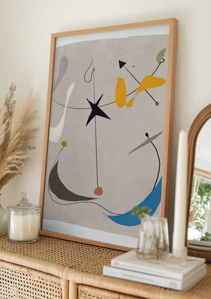 Tablou înramat „Minimalistic Lines and Colorful Shapes” de Little Dean