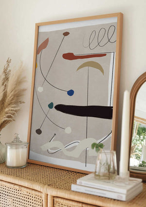 Tablou înramat „Minimalistic Lines and Colorful Shapes” de Little Dean