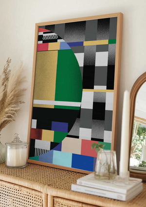 Tablou înramat „Glitch abstract artwork 02” de Little Dean