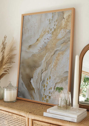 Tablou înramat „Gold Marble” de Sally Ann Moss