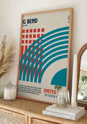 Tablou înramat „Big Bend National Park Travel Poster” de Retrodrome