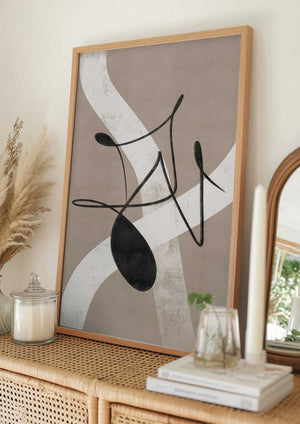 Tablou înramat „Beige abstract No.2” de Anne-Marie Volfova