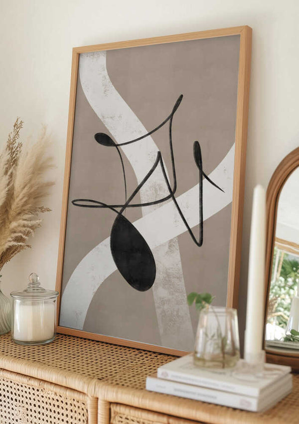 Tablou înramat „Beige abstract No.2” de Anne-Marie Volfova