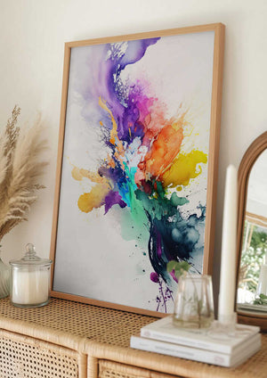 Tablou înramat „Vibrant Color Burst” de Mauro