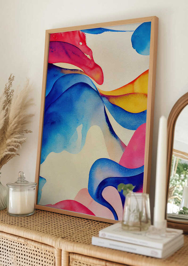 Tablou înramat „Nature Inspired Abstract Watercolor  (Day 60)” de Mauro