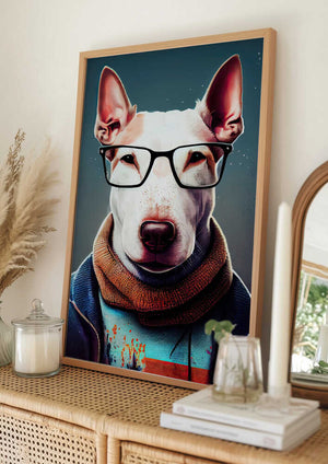 Tablou înramat „Hipster dog animal art” de Justyna Jaszke