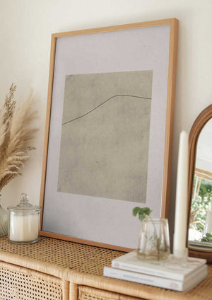 Tablou înramat „Line on Whispered Beige” de THE MIUUS STUDIO