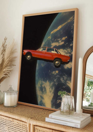 Tablou înramat „Flying Space Car” de Taudalpoi