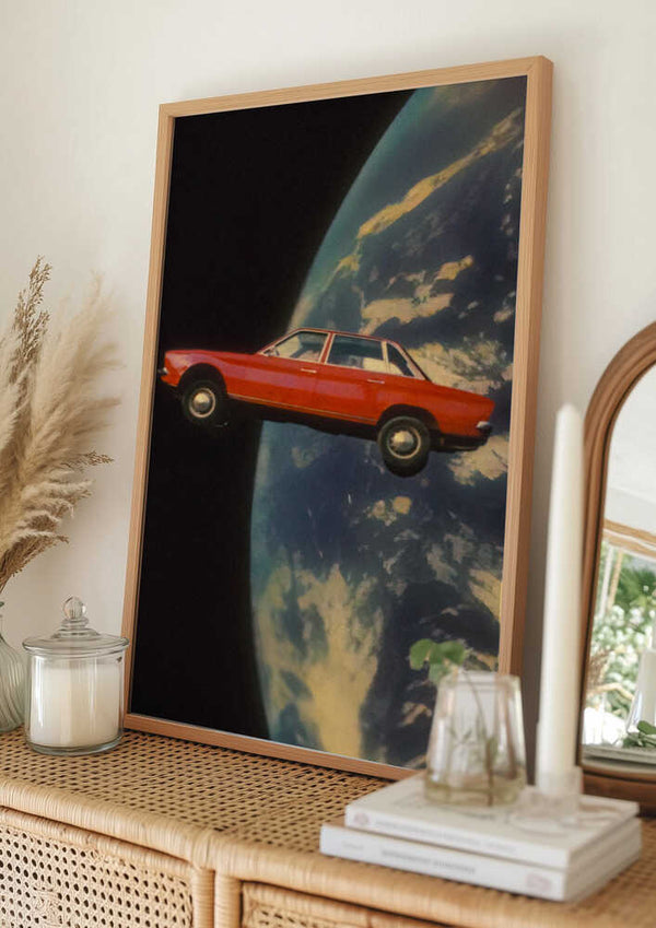 Tablou înramat „Flying Space Car” de Taudalpoi