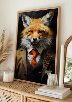 Tablou înramat „Fox hipster” de Justyna Jaszke