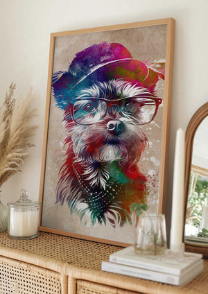 Tablou înramat „Dog graphic 1” de Justyna Jaszke