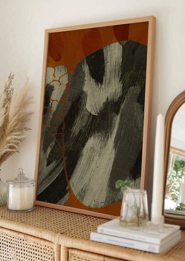 Tablou înramat „Earthy Abstract Flow” de Treechild