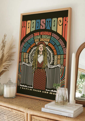 Tablou înramat „Woodstock Festival Poster” de Retrodrome