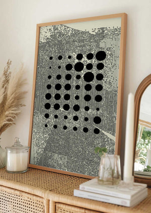 Tablou înramat „Black Geometric Circles” de Petr Strnad