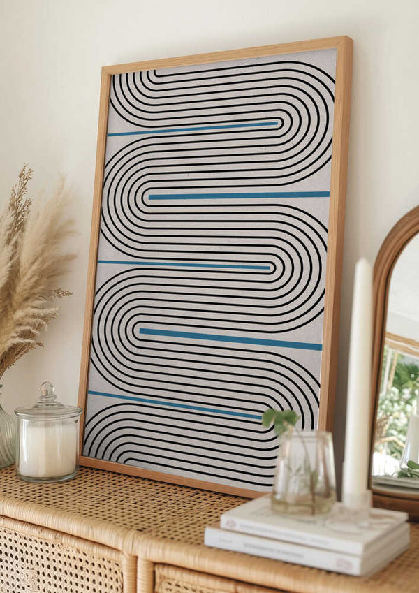 Tablou înramat „Curved Lines Harmony” de THE MIUUS STUDIO