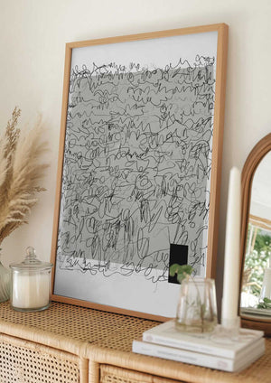 Tablou înramat „Intricate Scribbles On A Muted Background” de uplusmestudio