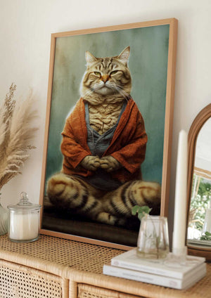 Tablou înramat „Cat yoga 1” de Justyna Jaszke