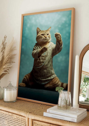 Tablou înramat „Cat yoga 4” de Justyna Jaszke