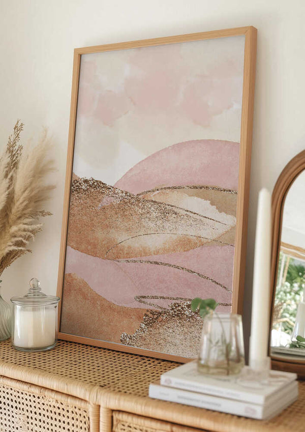 Tablou înramat „Landscape in pink-2” de Sally Ann Moss