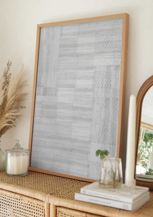 Tablou înramat „White Woven Blocks 1” de cartissi