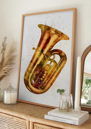 Tablou înramat „Tuba Abstract Watercolor” de Michael Tompsett
