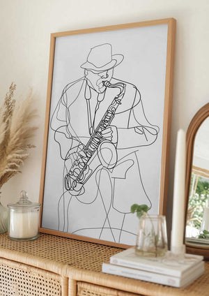 Tablou înramat „Line Art Musican 2” de Justyna Jaszke