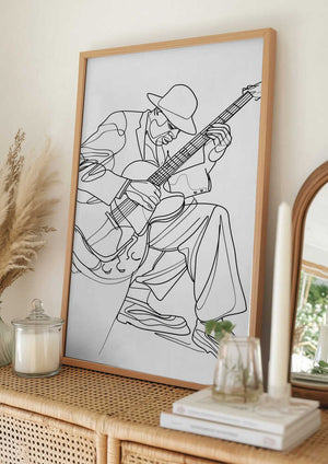 Tablou înramat „Line Art Musican 3” de Justyna Jaszke