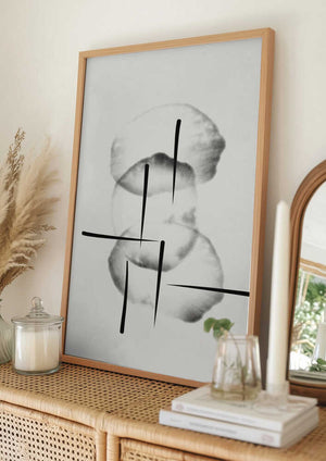 Tablou înramat „Organic circles with lines” de Imaginative