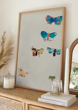 Tablou înramat „Five Butterflies” de Odilon Redon