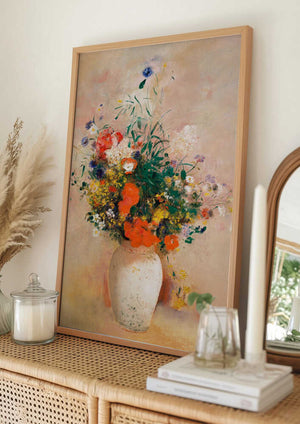 Tablou înramat „Vase of Flowers” de Odilon Redon