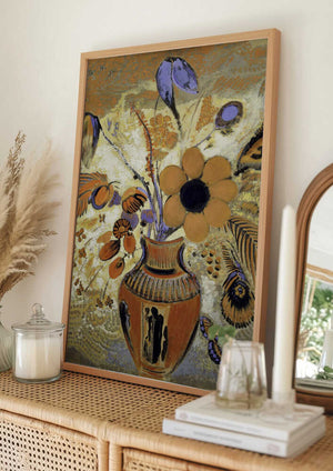 Tablou înramat „Etruscan Vase With Flowers” de Odilon Redon