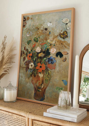 Tablou înramat „Still Life With Flowers” de Odilon Redon