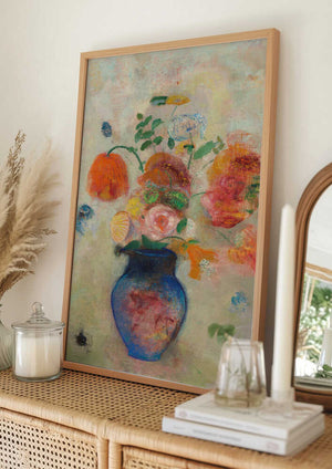 Tablou înramat „Large Vase With Flowers” de Odilon Redon