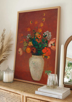 Tablou înramat „Bouquet In a Chinese Vas” de Odilon Redon