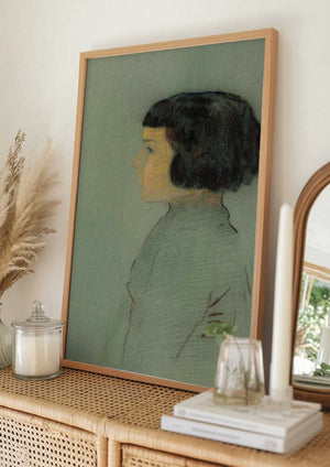 Tablou înramat „Young Woman In Profile” de Odilon Redon