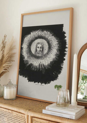 Tablou înramat „And the Face of Christ Shone In the Disk of the Sun” de Odilon Redon