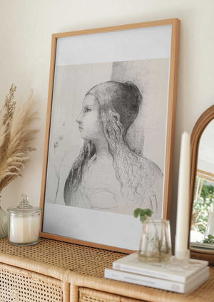 Tablou înramat „Brunnhilde” de Odilon Redon