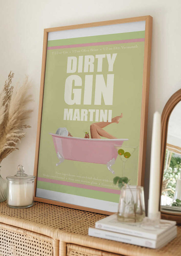 Tablou înramat „Jlr Cocktails- Dirty Gin Martini” de Jenny Liz Rome