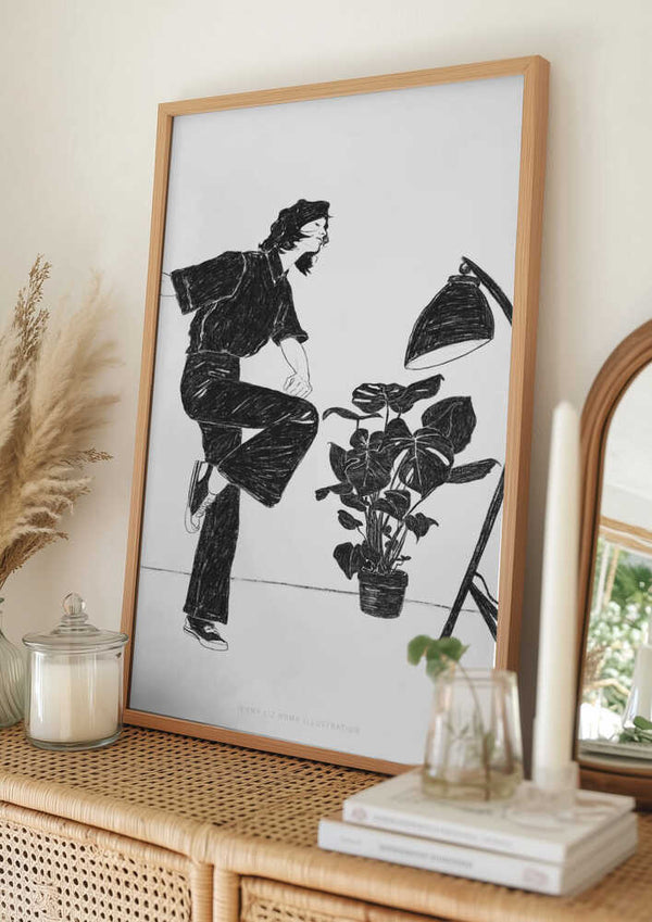 Tablou înramat „Jlr Dancingathome4 Blackandwhite Copy” de Jenny Liz Rome