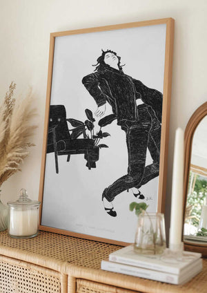 Tablou înramat „Jlr Dancingathome6 Blackandwhite Copy” de Jenny Liz Rome