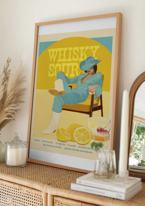 Tablou înramat „Jlr Cocktails Whiskysour” de Jenny Liz Rome