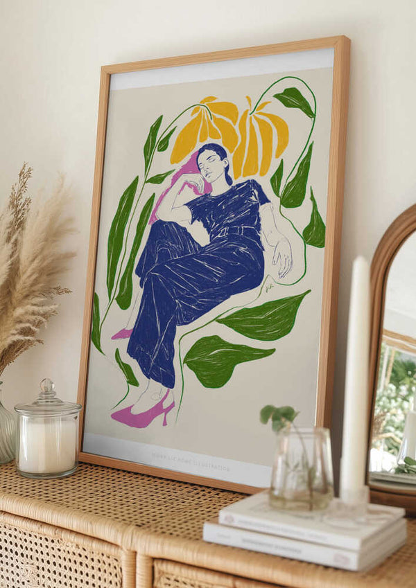 Tablou înramat „Jlr Quiet in the garden” de Jenny Liz Rome