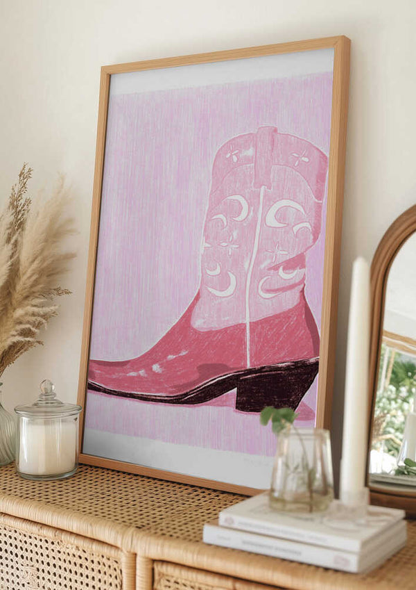 Tablou înramat „P&amp;c Cowgirlboot” de Jenny Liz Rome