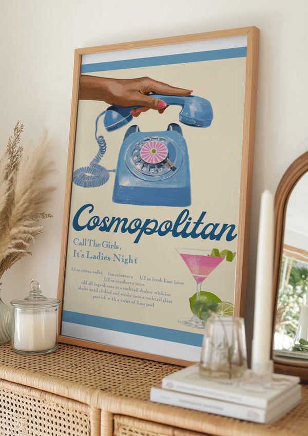 Tablou înramat „Blue Cosmo” de Jenny Liz Rome