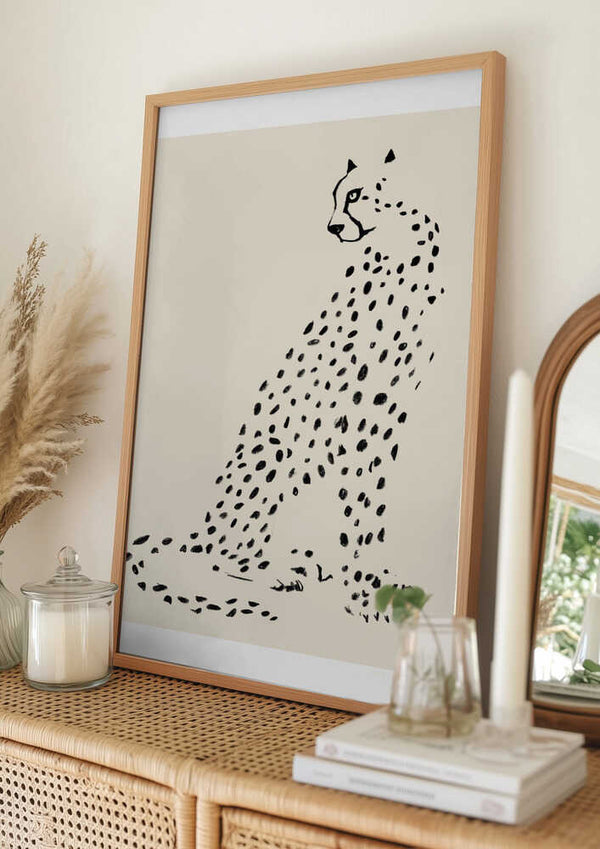 Tablou înramat „Pandc Leopard” de Jenny Liz Rome