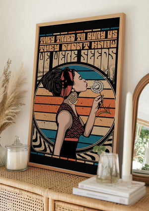 Tablou înramat „Peace Hippie Quote” de Retrodrome