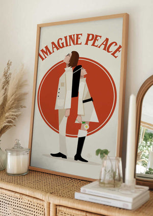 Tablou înramat „Imagine Peace Minimalist” de Retrodrome